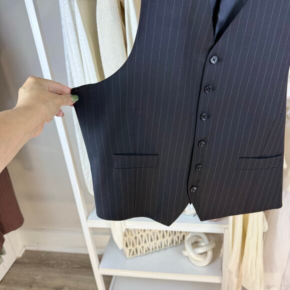 Ralph Lauren Sz 44R Dark gray wool 2 piece suit jacket with vest, classic SI-053 - Picture 8 of 14